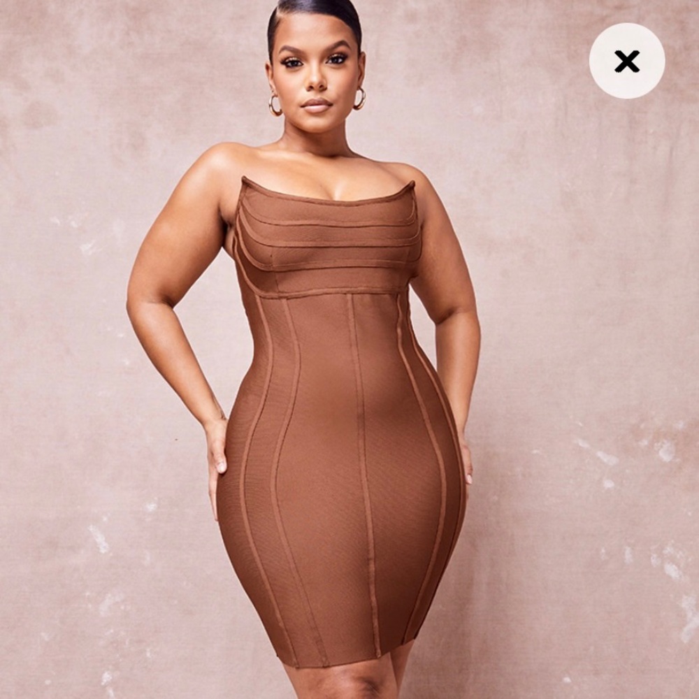 Plus Bandage Bandeau Dress (GREEN COLOR)